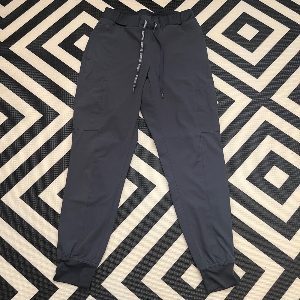 MedCouture Pewter Jogger Scrub Bottoms sz S